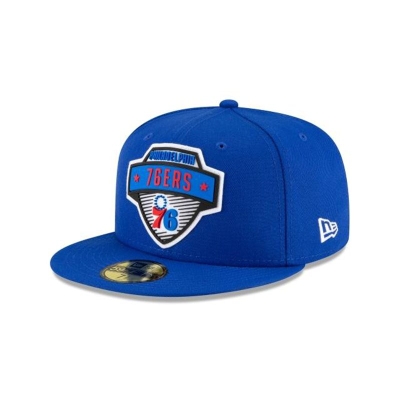 Blue Philadelphia 76ers Hat - New Era NBA Tip Off Edition 59FIFTY Fitted Caps USA0524163